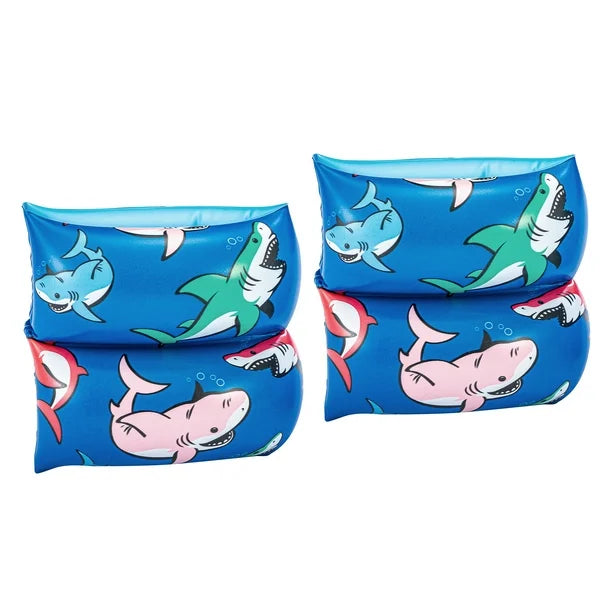 Shark Inflatable Printed Kids Armbands for Swimming & Floating, Ages 3 to 6, Unisex