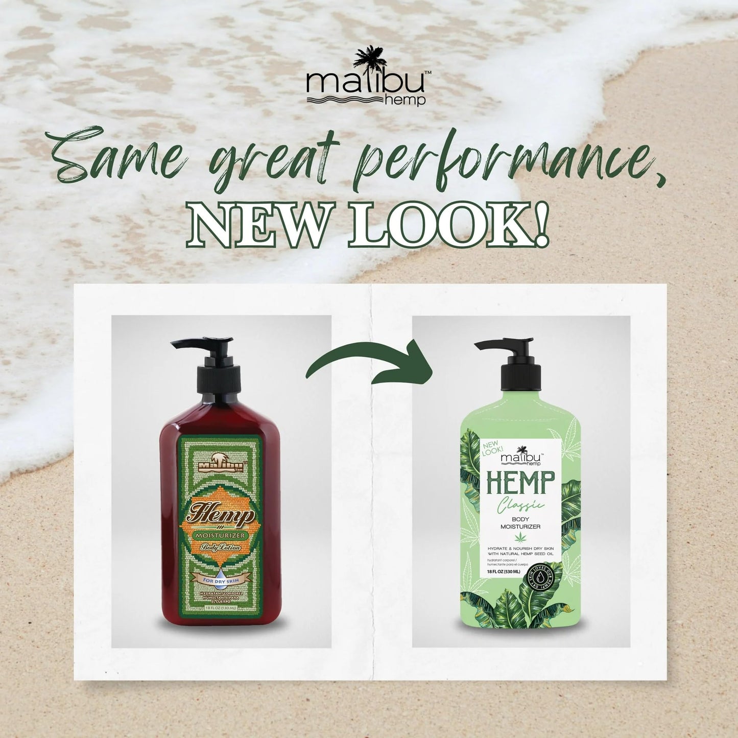 Malibu Hemp Classic Body Moisturizer, 18 FL OZ