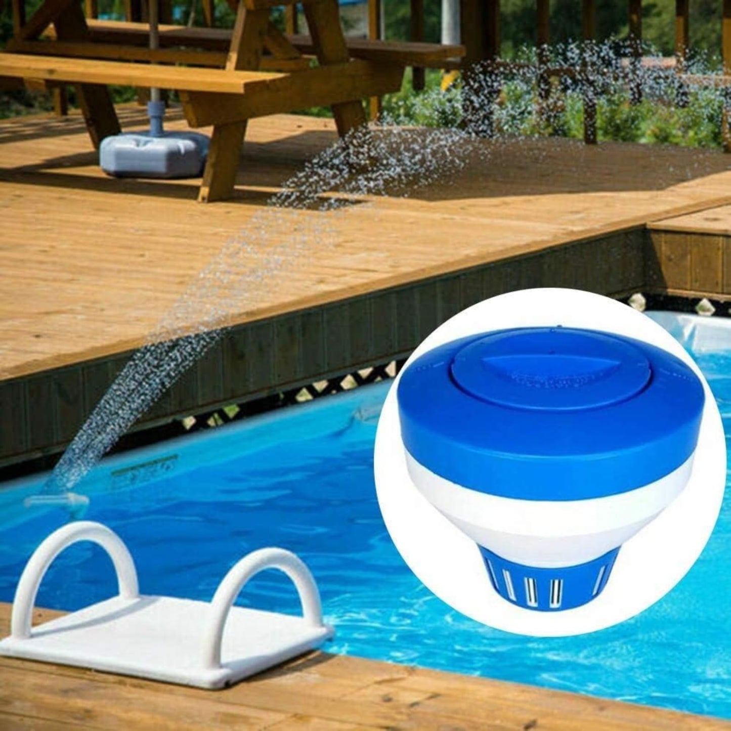 Pool Chlorine Floater – 7.5" Large Floating Dispenser with Adjustable Release