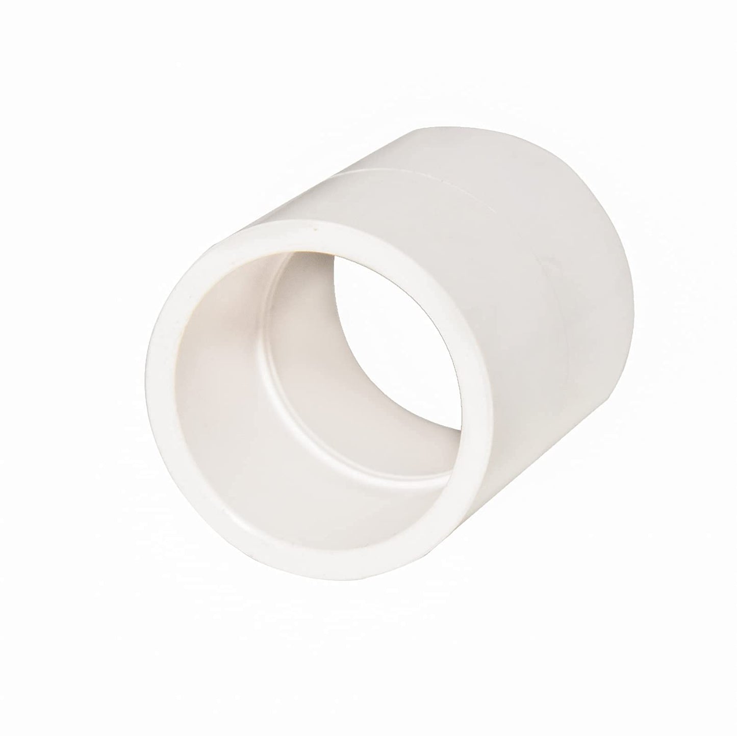 White PVC Pipe Coupling Adapter Slip (Socket x Socket) Schedule 40 (2 Pack)