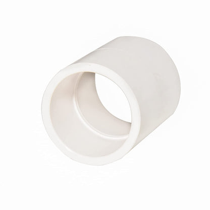 White PVC Pipe Coupling Adapter Slip (Socket x Socket) Schedule 40 (2 Pack)