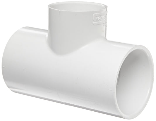 PVC Pipe Fitting, Tee, Schedule 40, White, 2" Socket