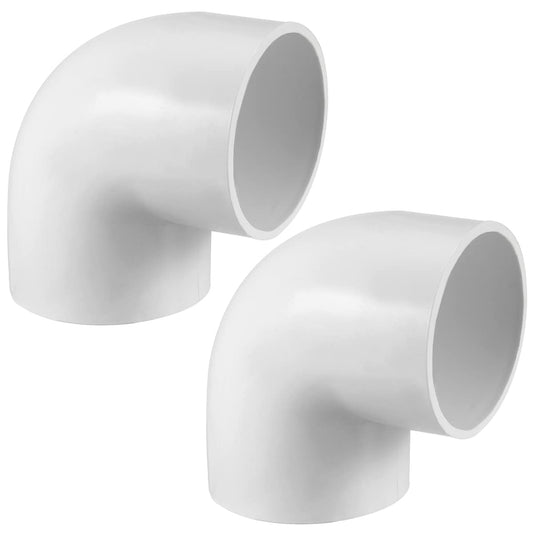 90 Degree Elbow PVC Pipe Fitting Adapter Coupling Connector Schedule 40 Slip (Socket x Socket) White Color