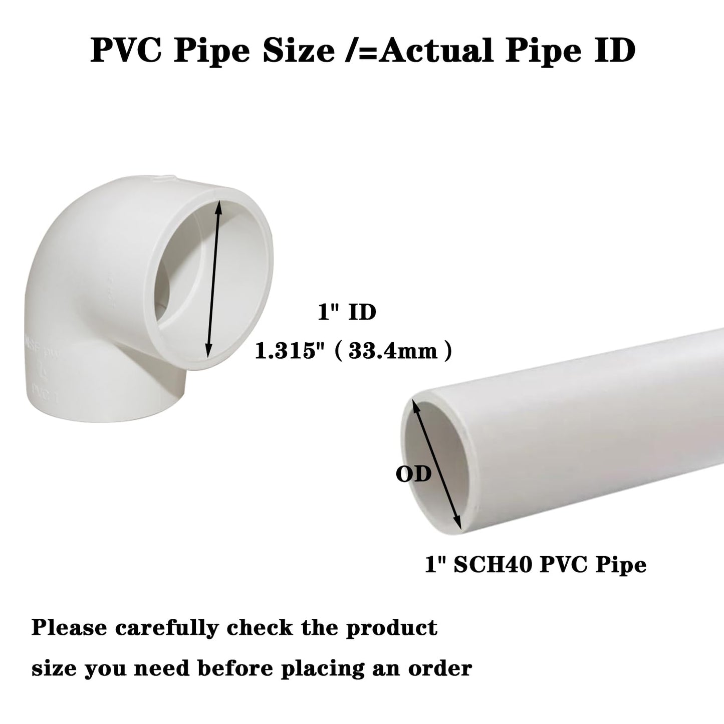 90 Degree Elbow PVC Pipe Fitting Adapter Coupling Connector Schedule 40 Slip (Socket x Socket) White Color