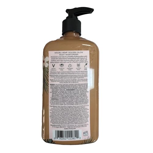 Malibu Hemp Golden Glow Gradual Tan Moisturizer, 18 fl oz