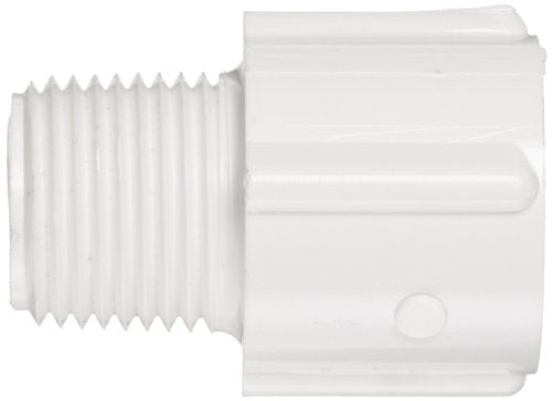 PVC Pipe Fitting, Adapter, Schedule 40, White, 1-1/2" NPT Male x Socket