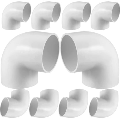90 Degree Elbow PVC Pipe Fitting Adapter Coupling Connector Schedule 40 Slip (Socket x Socket) White Color