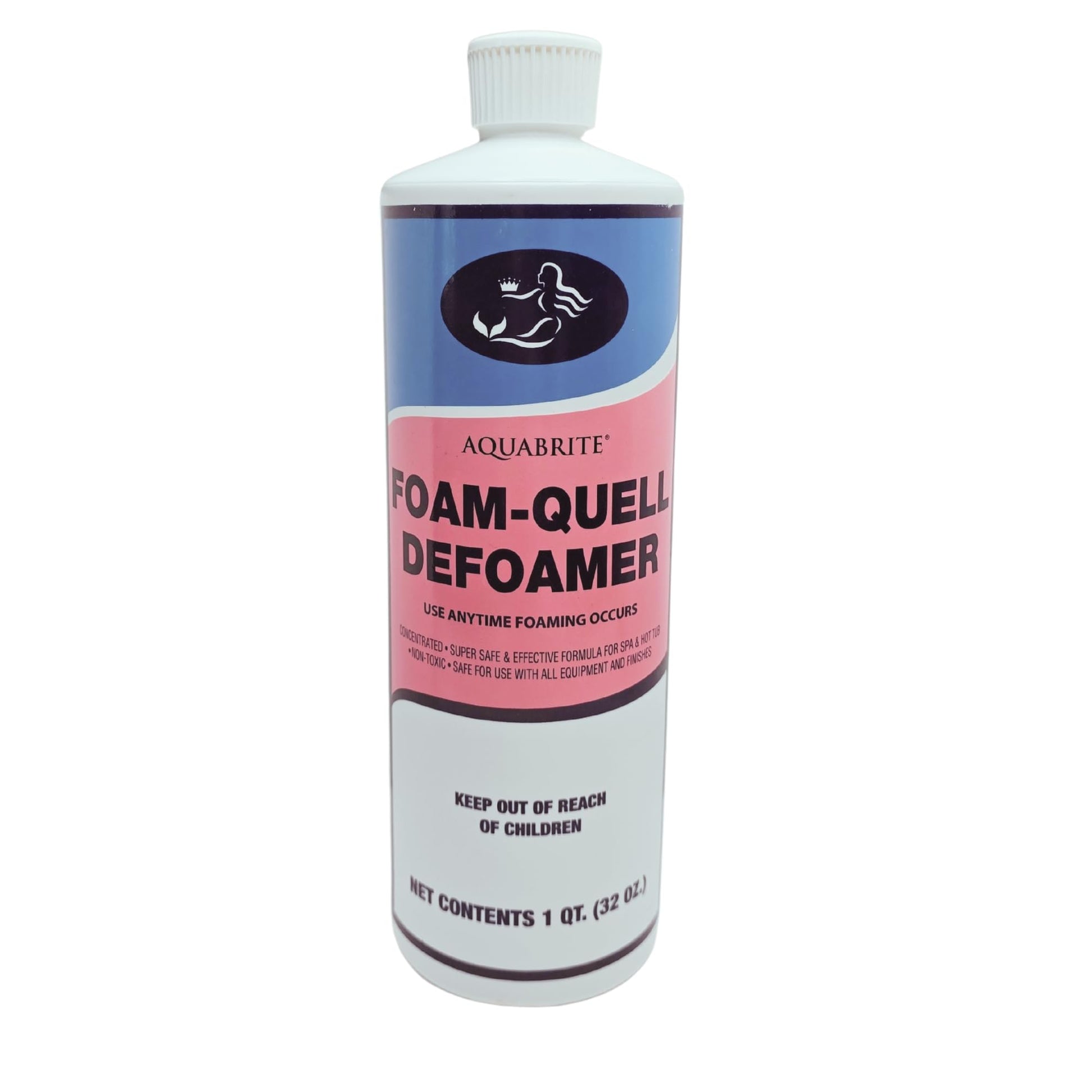 Bottle of Foam-Quell Defoamer with Aquabrite branding on a white background