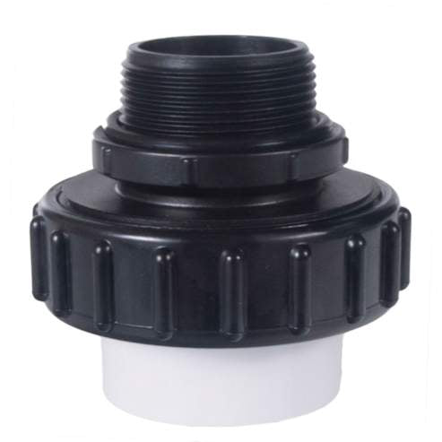 CMP hi-temp union with 1-1/2 inch male pipe thread and slip connection for hot water plumbing systems

Durable high-temperature PVC union connector for spa and pool installation

1.5 inch MIP x Slip high-temp union fitting by CMP for hot tubs and pools

