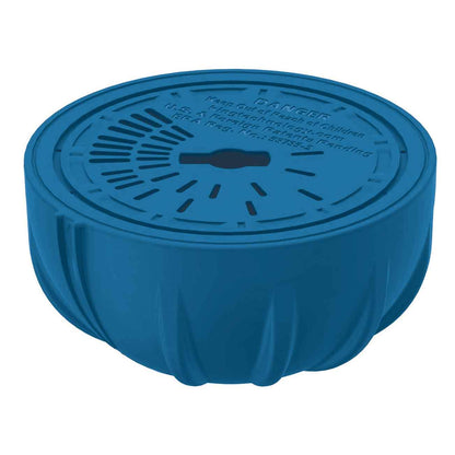 Blue plastic container with a lid on a white background filipin frog replacement 