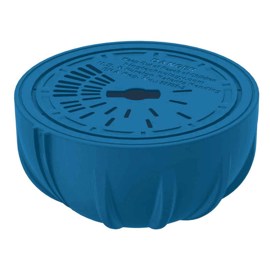 Blue plastic container with a lid on a white background filipin frog replacement 