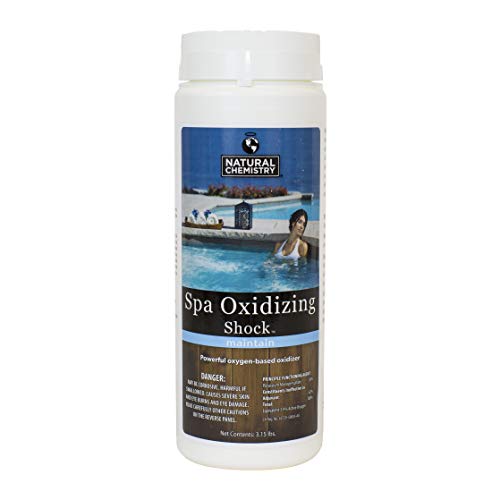 Spa oxidizing shock container with 'Natural Chemistry' branding on a white background