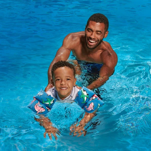 Shark Inflatable Printed Kids Armbands for Swimming & Floating, Ages 3 to 6, Unisex