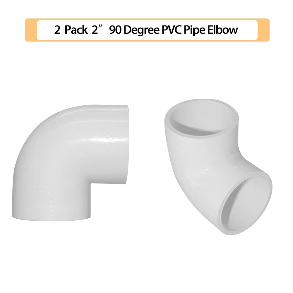 90 Degree Elbow PVC Pipe Fitting Adapter Coupling Connector Schedule 40 Slip (Socket x Socket) White Color