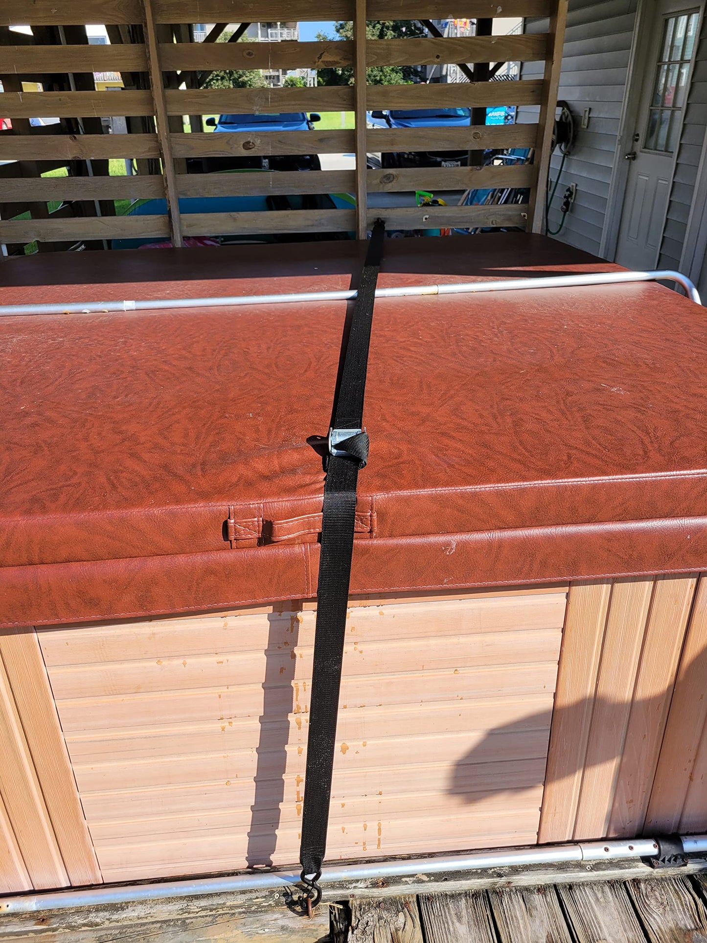 15-Foot Hot Tub Cover Wind Strap – Adjustable, Heavy-Duty Tie-Down for Spa Security