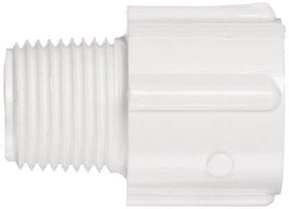 PVC Pipe Fitting, Adapter, Schedule 40, White, 1-1/2" NPT Male x Socket