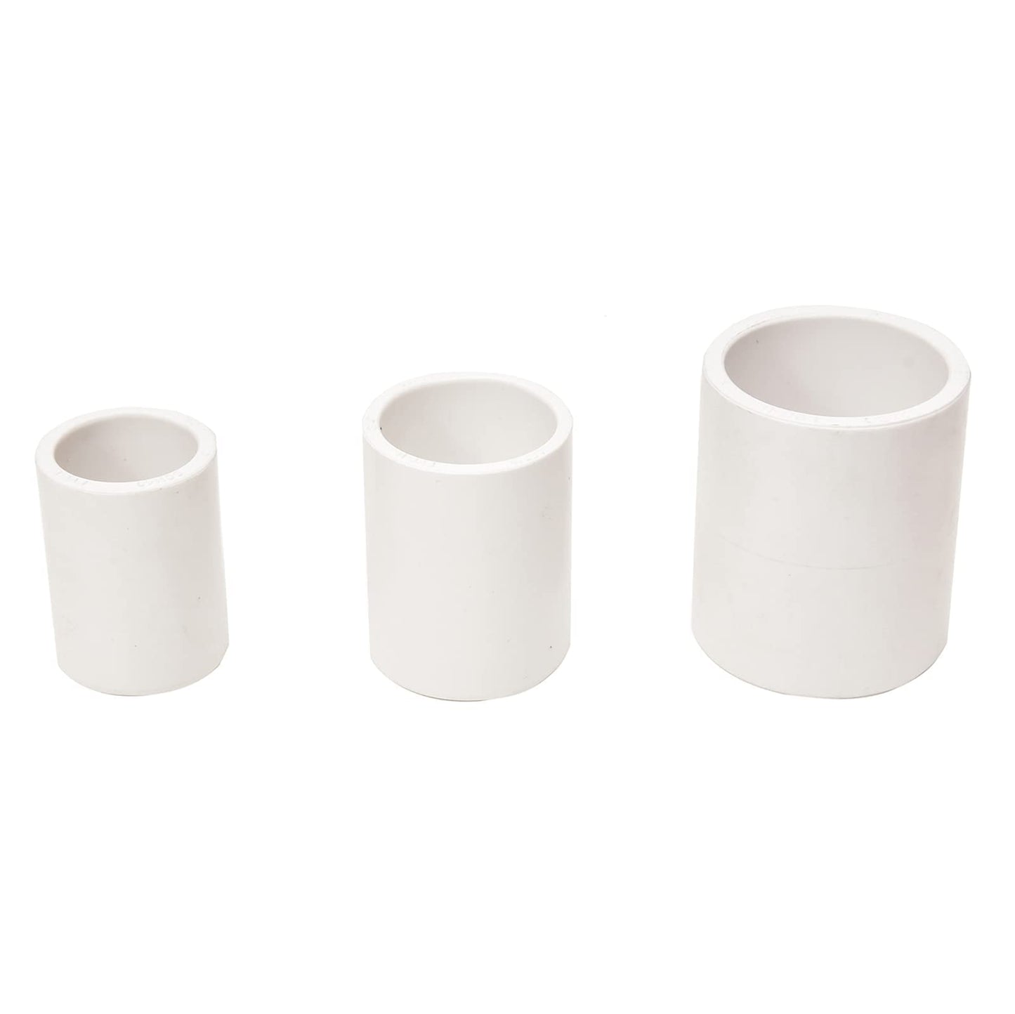 White PVC Pipe Coupling Adapter Slip (Socket x Socket) Schedule 40 (2 Pack)