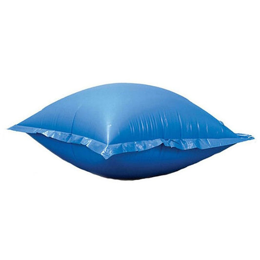 Blue inflatable pillow on a white background