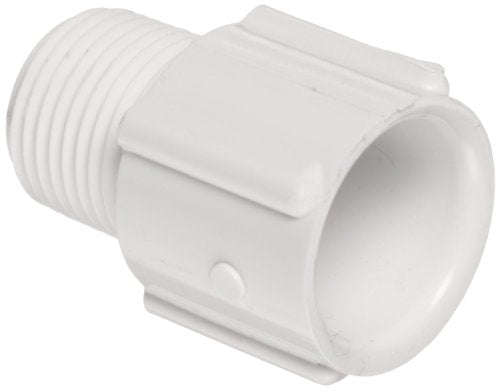 White plastic pipe fitting on a white background