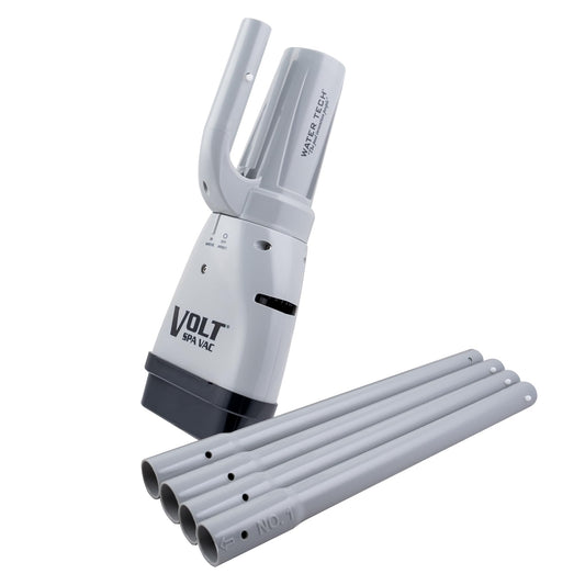Gray VOLT spa vac with additional tubes on a white background