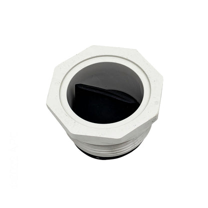 Hexagonal black and white valve on a white background pool supplies